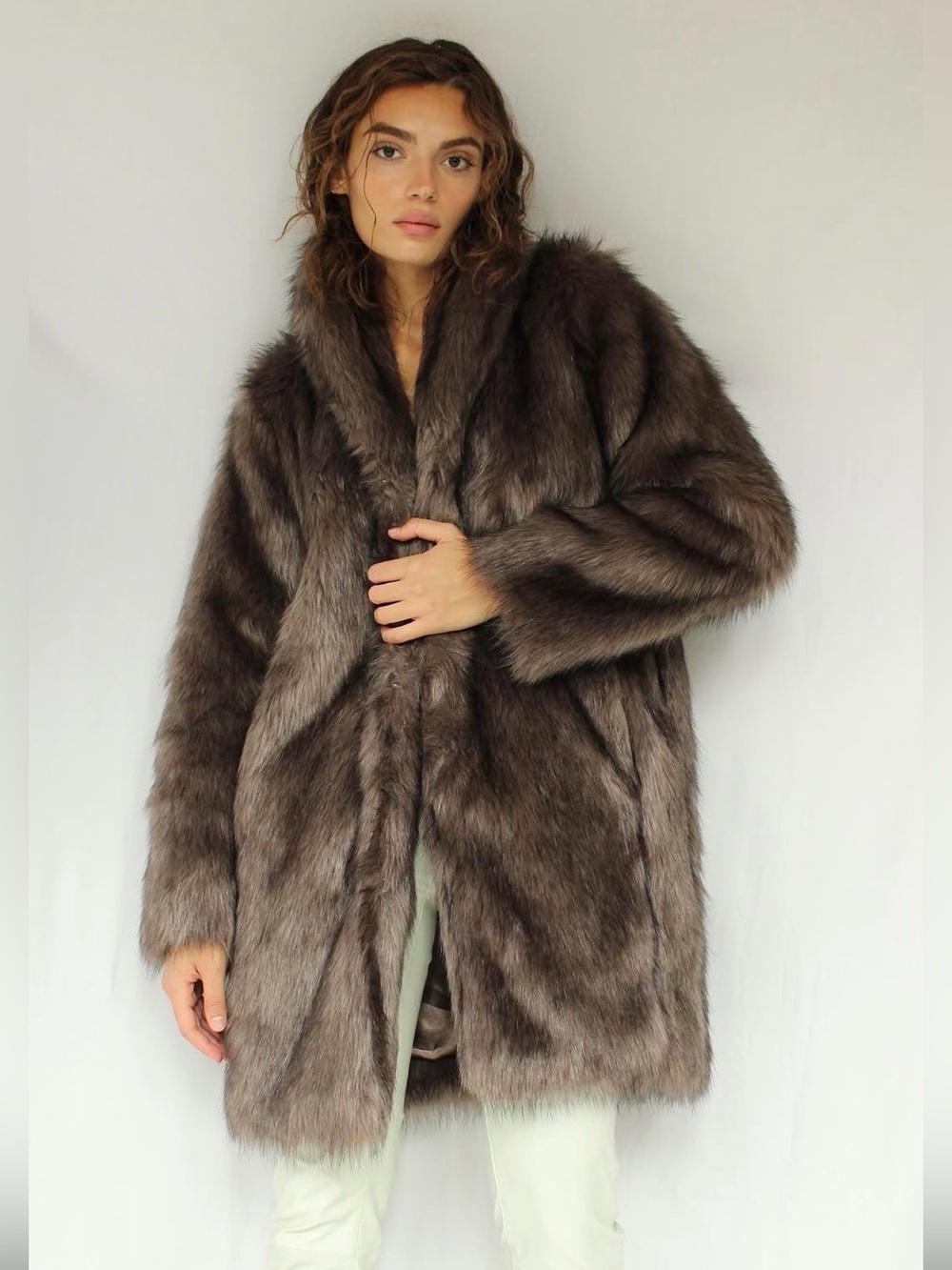 J Brand Reese Faux Fur Luxe Coat rtp $498